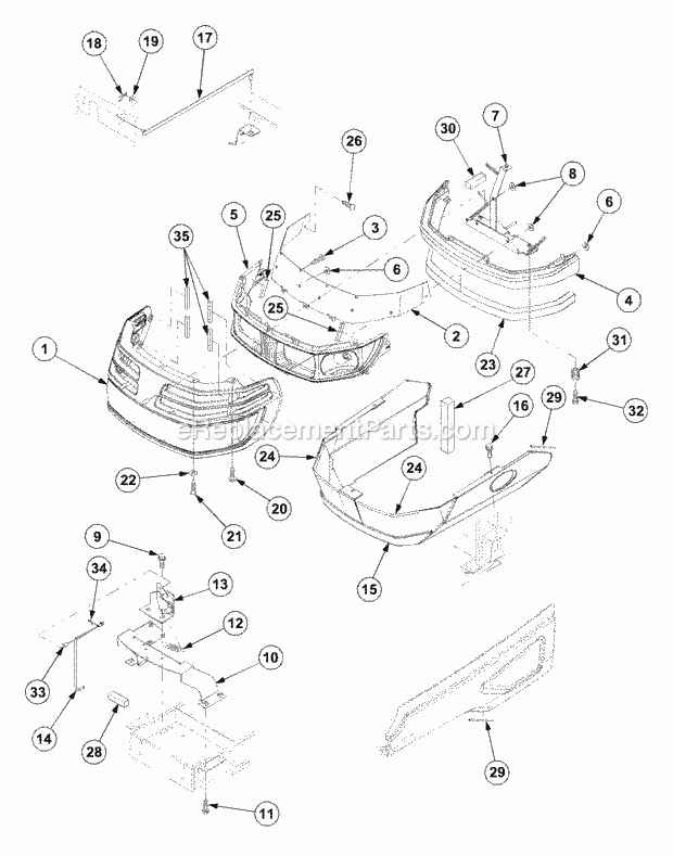 Bonnet (Part 2) Diagram and Parts List for 7532 54AF44G-710, 54AH44G-710, 54AN44G-710 Cub Cadet Lawn Tractor